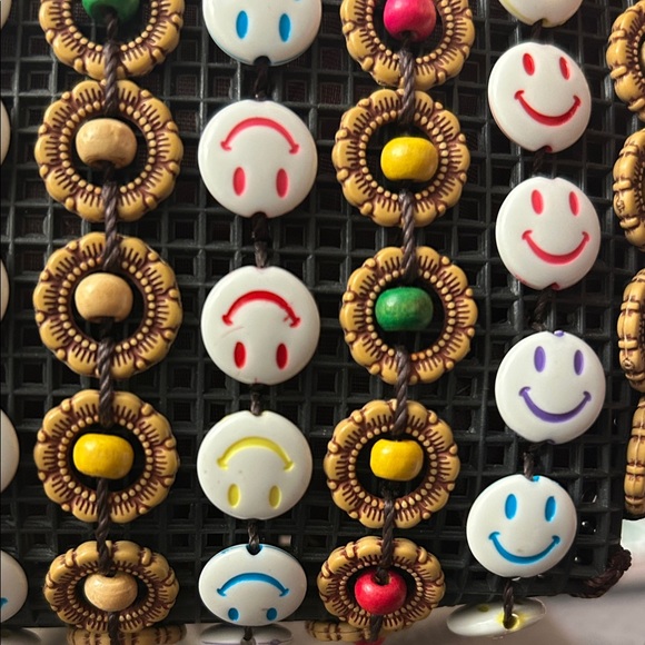 VTG Boho 90s Smiley Face Coconut Shell Beaded Festival Mini Crossbody Bag Y2K - Picture 12 of 12